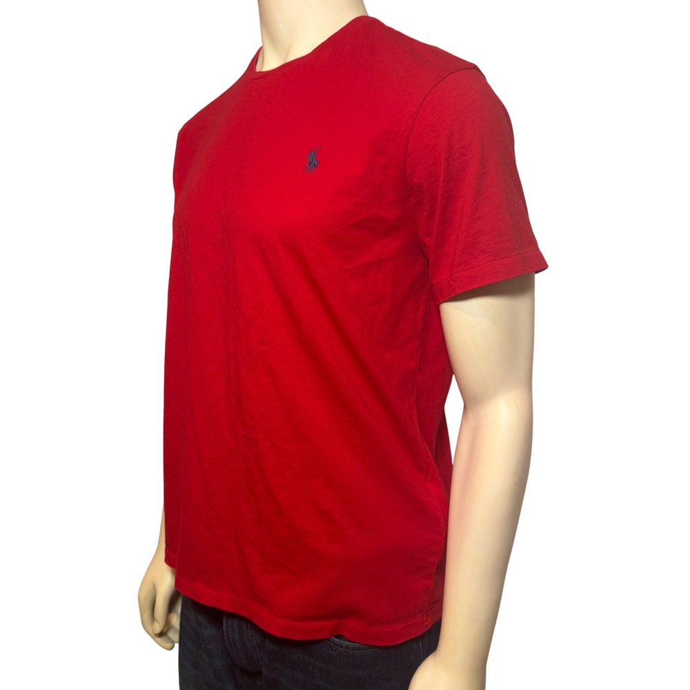 Polo Ralph Lauren Mens Red Crewneck Short Sleeve T-Shirt Pony Logo Large 0919 - Picture 3 of 9